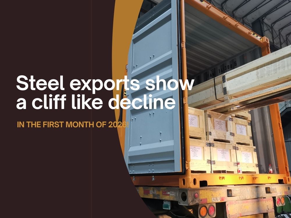 Under multiple factors, steel exports in the first month of 2026 showed a cliff like decline!